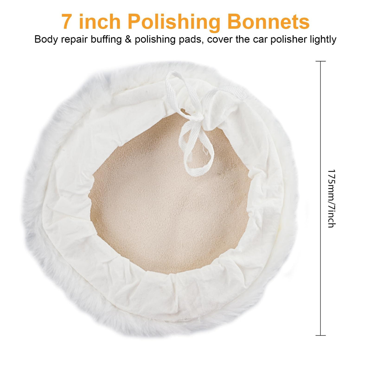 6PCS 7 Inch Wool Polishing Buffing Pads Kit (6 Count)