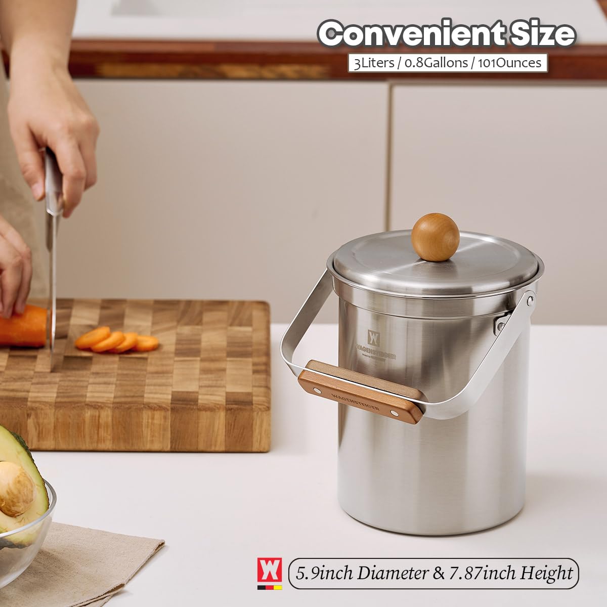 Kitchen Countertop Compost Bin 101ounces
