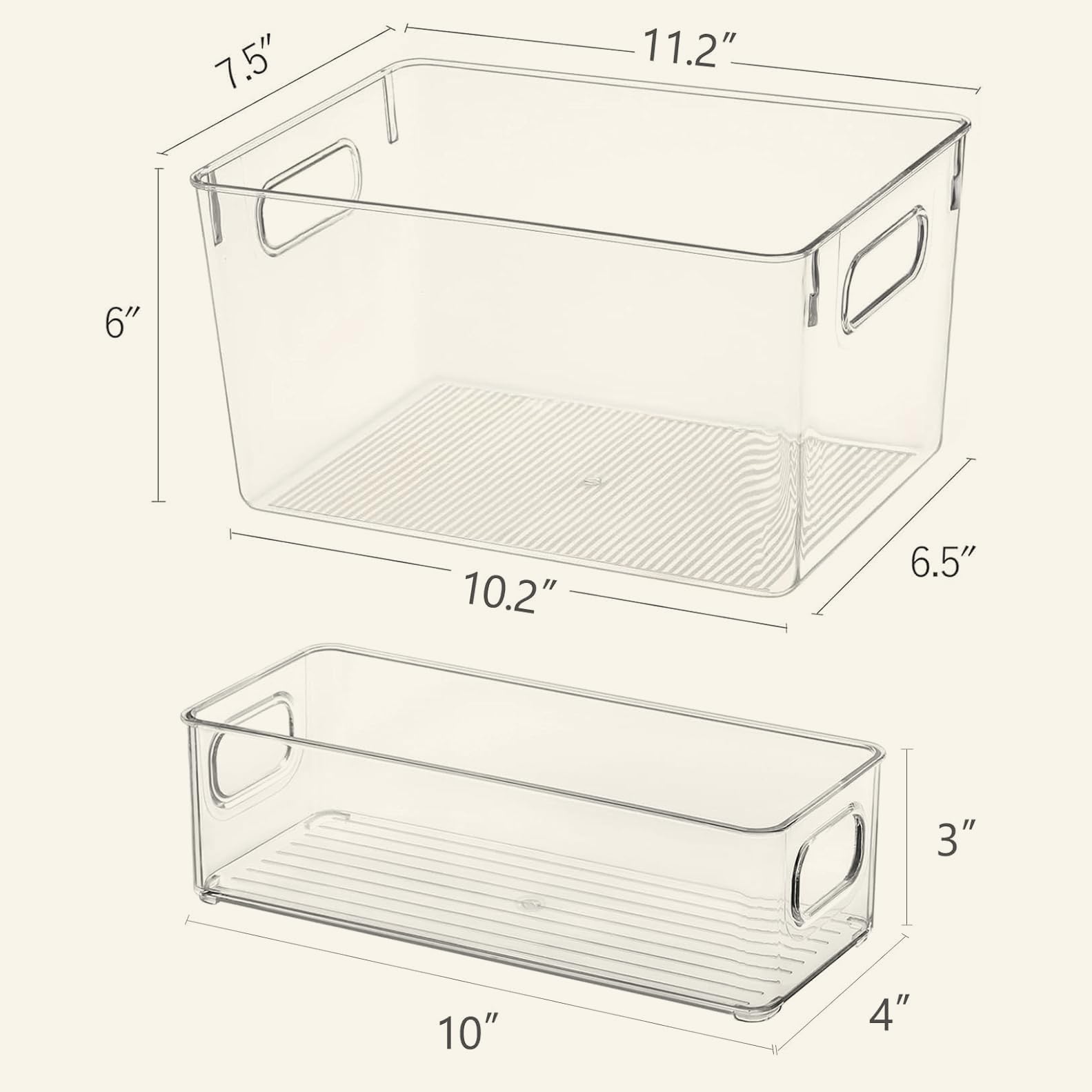 Clear Storage Bins 8 Pack for Pantry Organizers (8 Count)