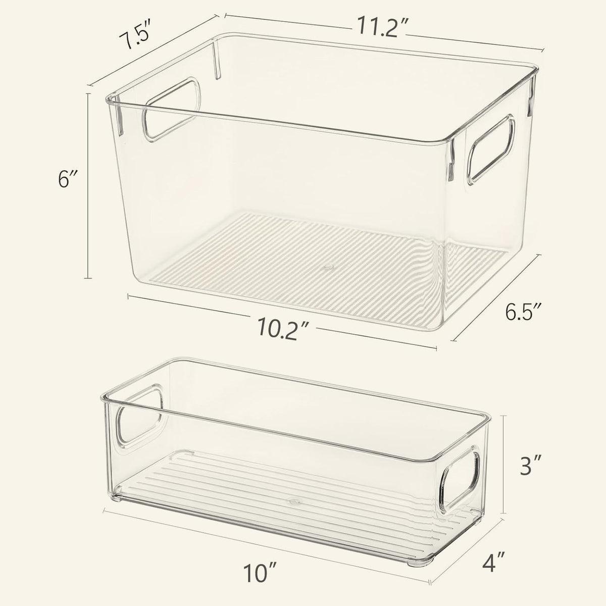 Clear Storage Bins 8 Pack for Pantry Organizers (8 Count)