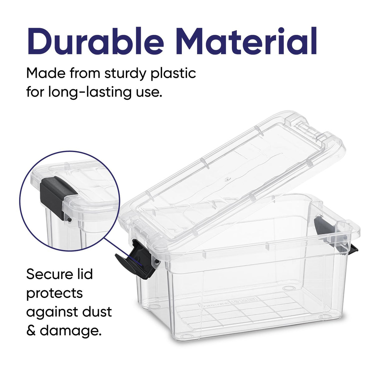 1.05 Quart Mini Clear Plastic Storage Container with Lid (6 Count)