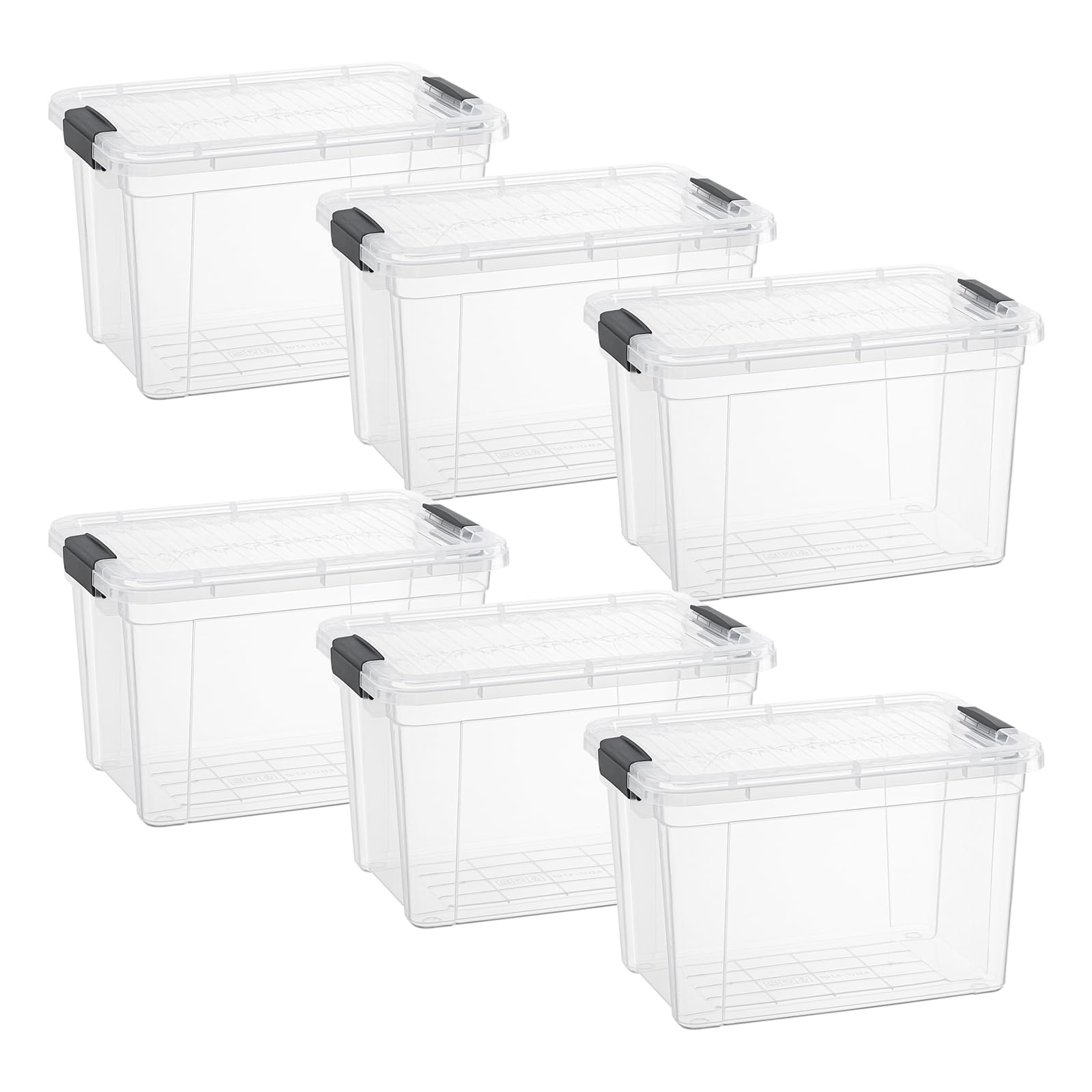 8.7 Quart Clear Plastic Storage Boxes with Lids (6 Count)