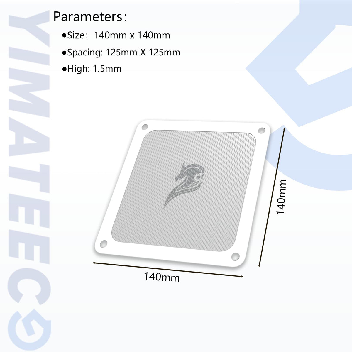 140mm Fan Filter PC Dust Filter Computer Fan Grills Dust Mesh Magnetic Frame PC Case Cover Dustproof PVC 50 Mesh