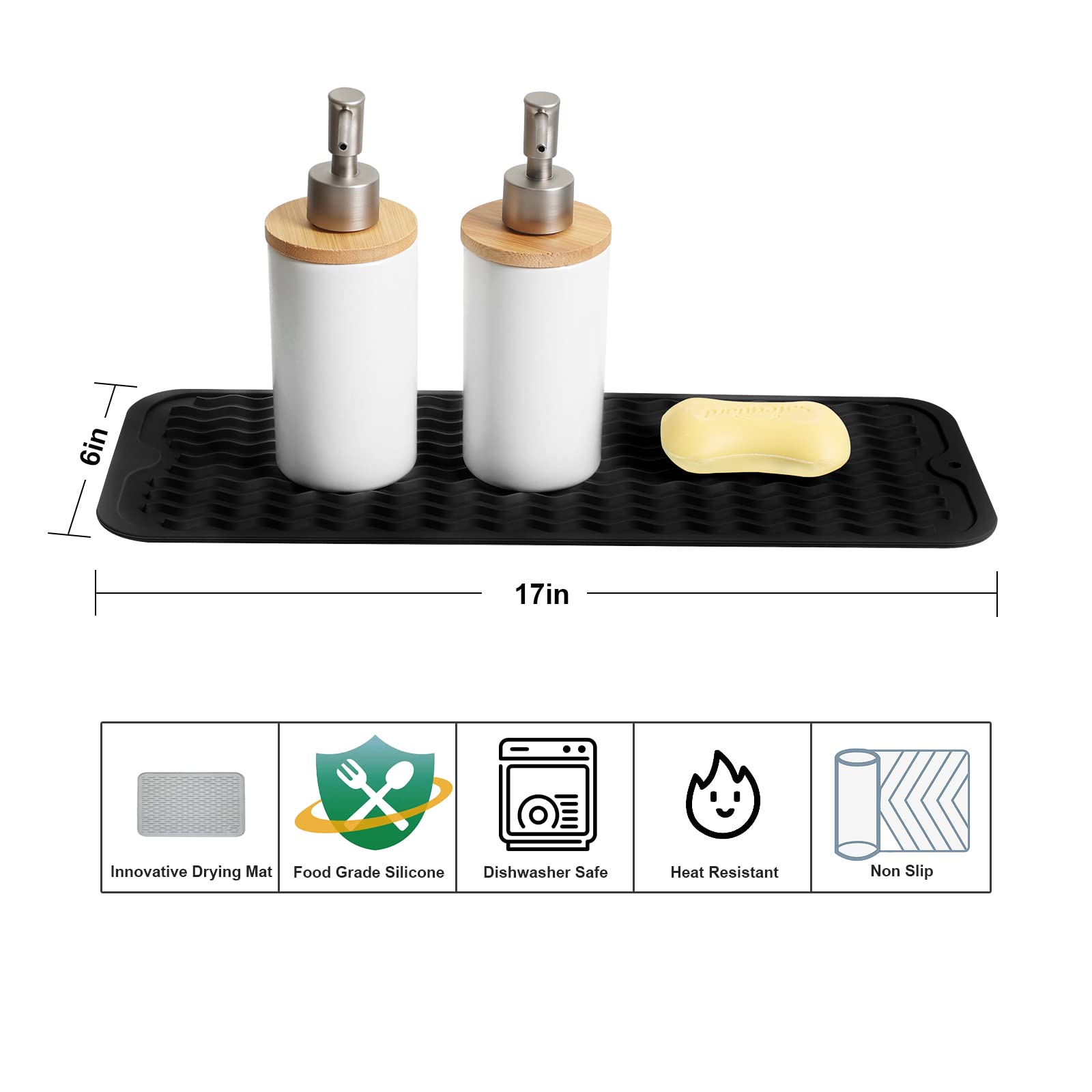 Small Dish Drying Mat for Kitchen Counter (2 Count)