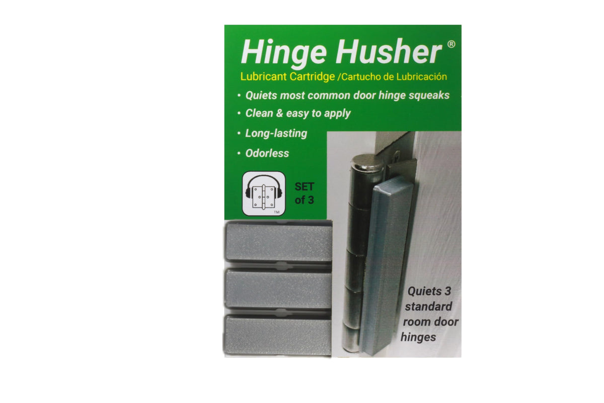 The First-of-Its-Kind Lubricant Cartridge for Squeaky Door Hinges. Mess-Free, Odorless, Sprayless & Prelubricated. Hinge Husher™ Lubricant Cartridges (3 Pack - Silver) (3 Count)