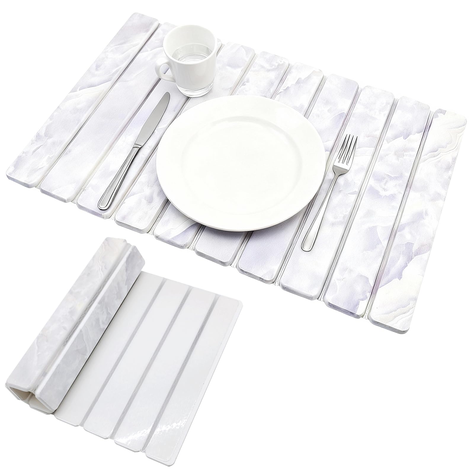Elegant Grey Marble Drying Mat