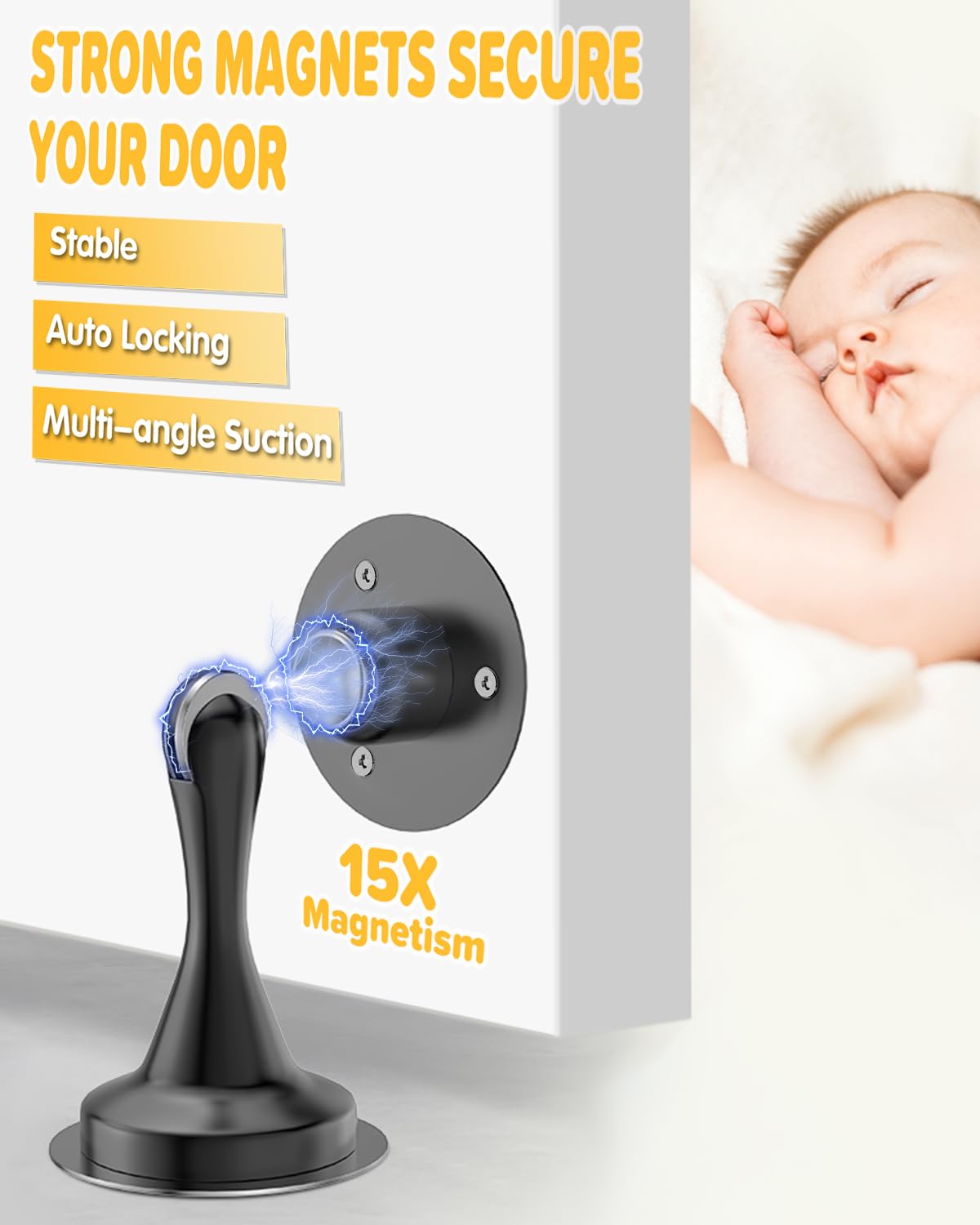 Door Stopper Magnetic Door Catch 2 Pack Stainless Steel Magnetic Door Stop
