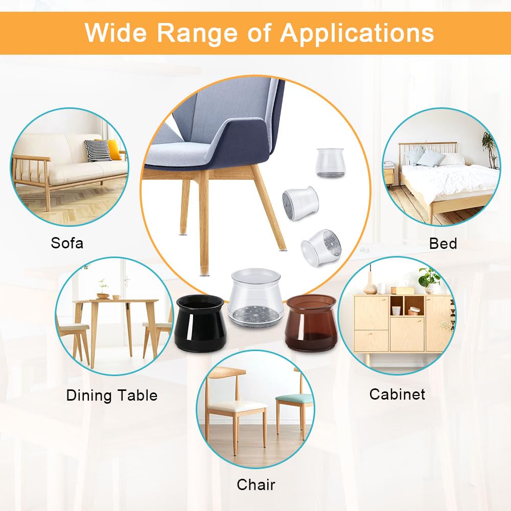 32 Pcs Silicone Chair Leg Floor Protectors for Hardwood Floors (32 Count)