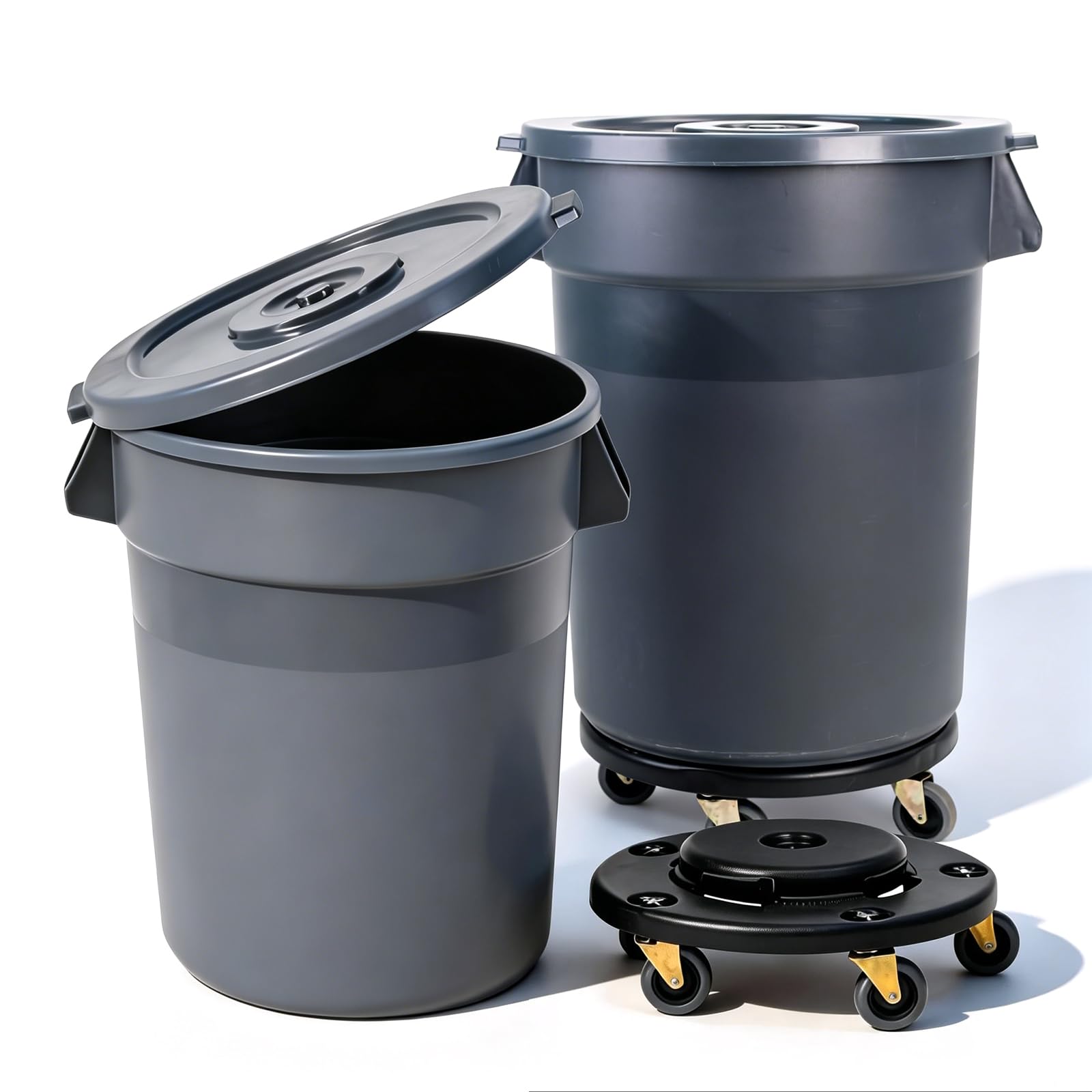 32 Gallon Trash Can with Lid and Wheels