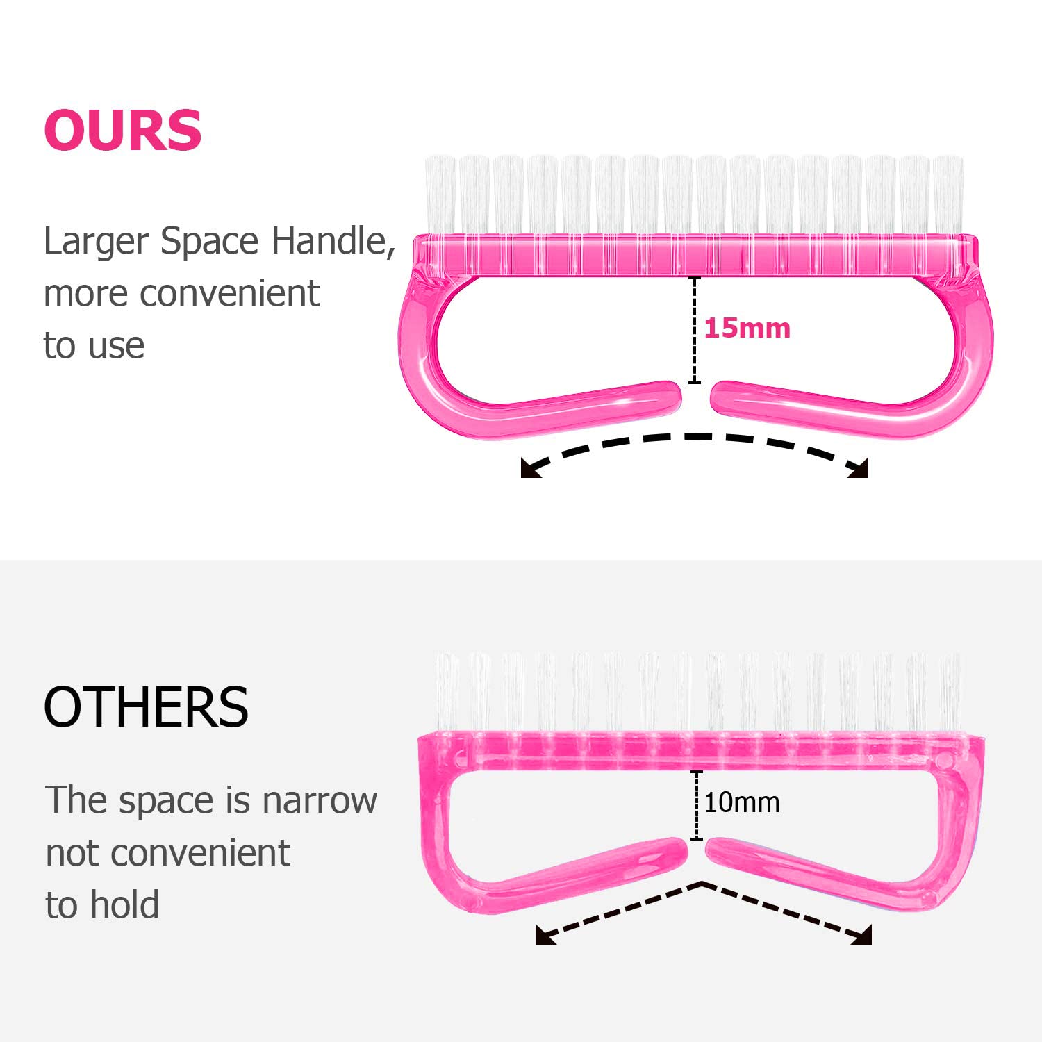 Handle Grip Nail Brush (4 Count)