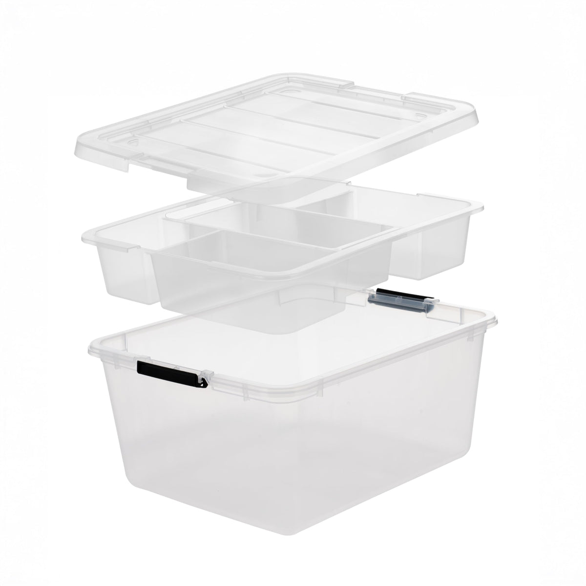 6 Pack 18 Quart Clip Box with Latching Lid (6 Count)