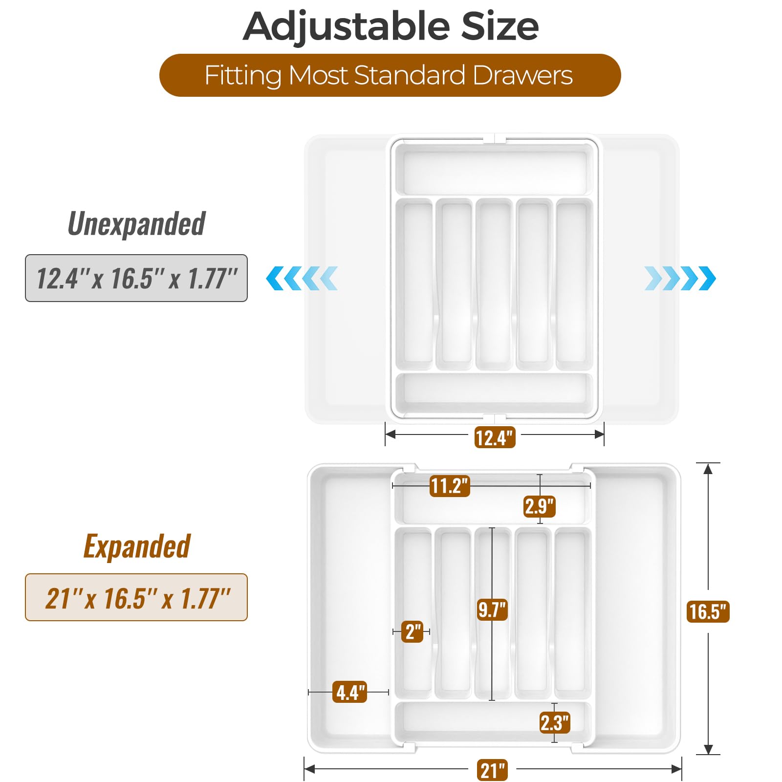 Extra Large Expandable Silverware Organizer