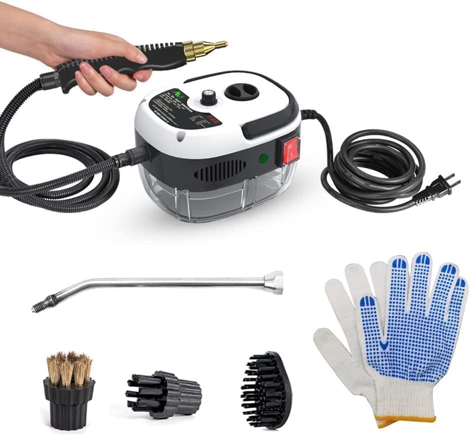 Handheld Steam Cleaner Pressurized with Brush Heads and Gloves