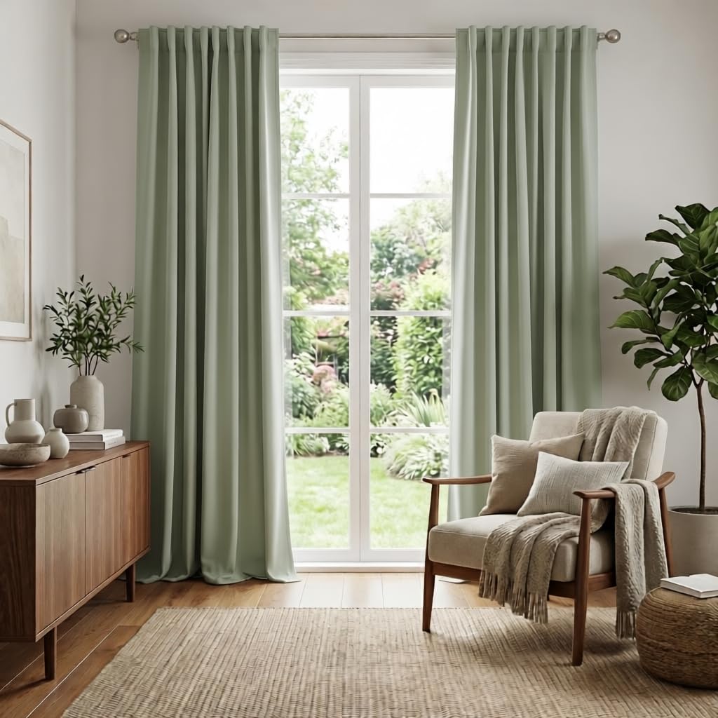Extra Long Blackout Curtains for Living Room 108 inches Extra Long (2 Count)