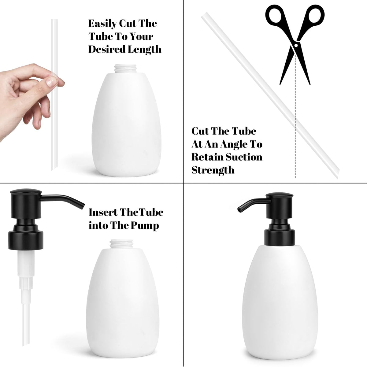 2 Pack Black 304 Stainless Steel Soap Dispenser Pump Replacement Standard 28 (2 Count)