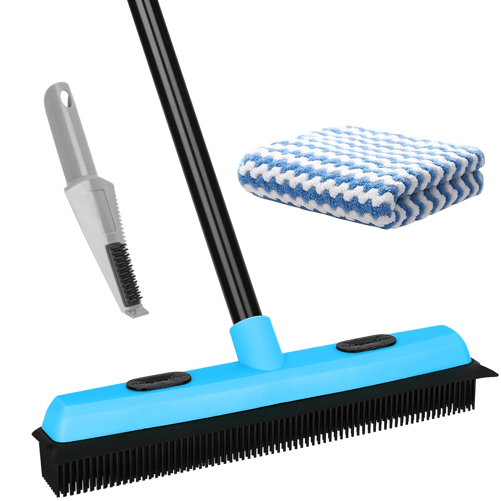 Rubber Broom Carpet Rake for Pet Hair Removal