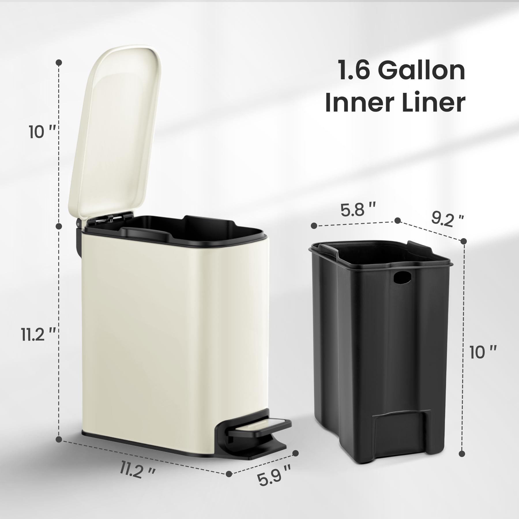 Small Bathroom Trash Can with Lid