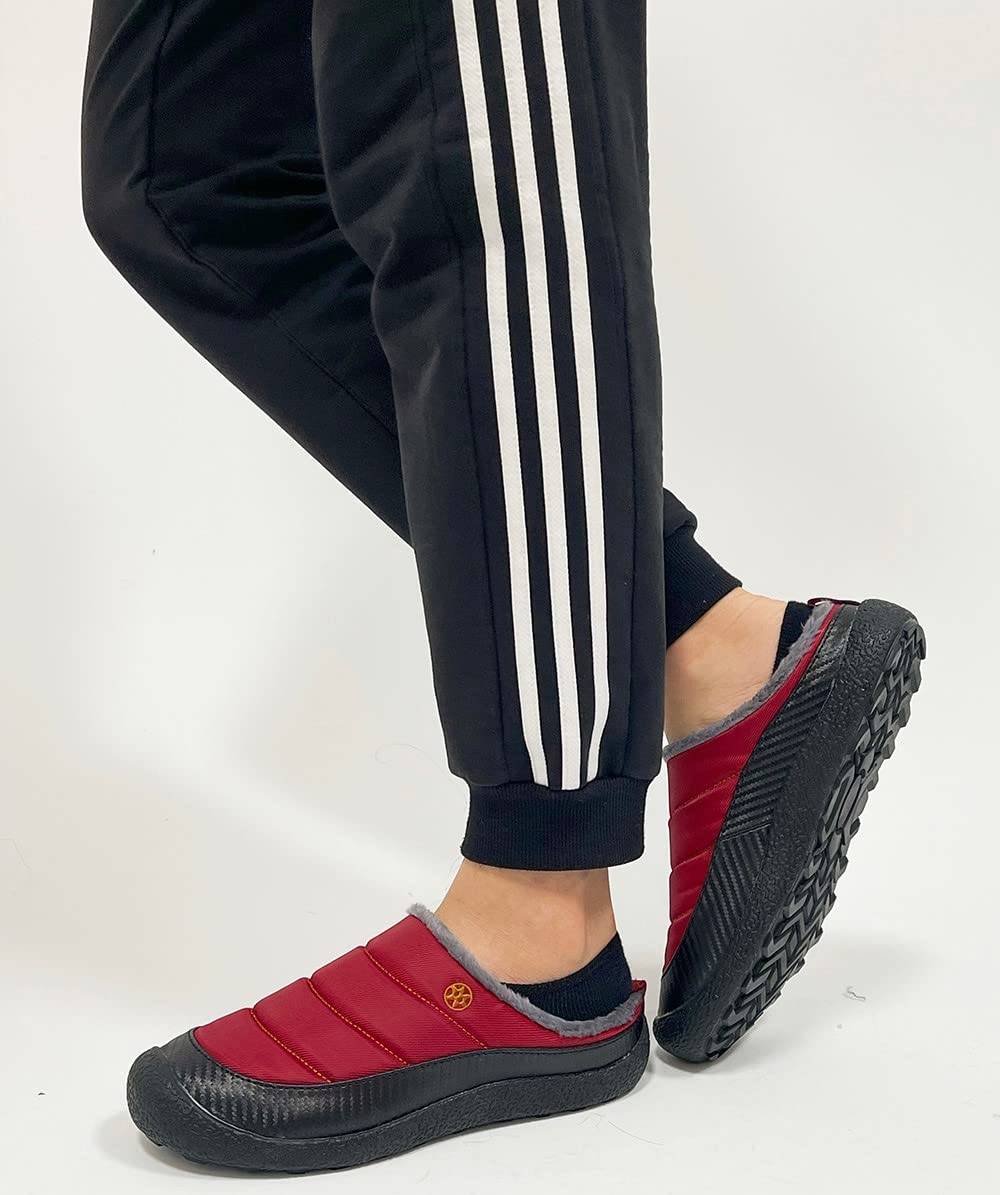 Womens Mens House Slippers Outdoor Winter Shoes Red
