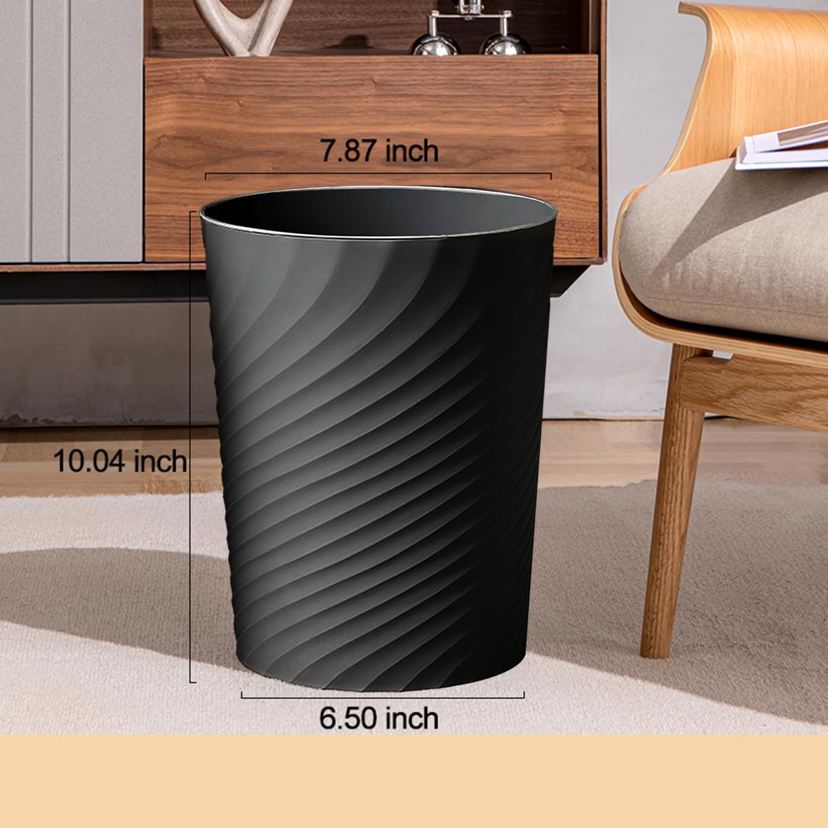 Bathroom Trash Can 1.8 Gallon Small Waste Basket Garbage Can for Bedroom Office Kitchen (2 Count)