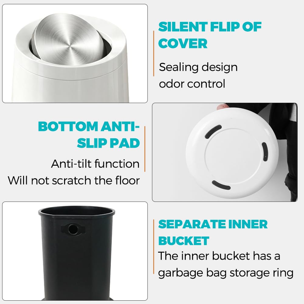 2.1Gallon Small Bathroom Trash can with lid