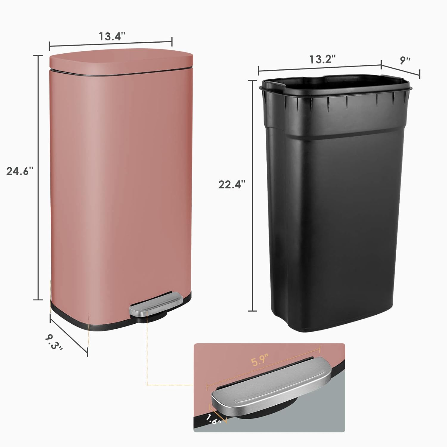 8 Gallon 30L Step Kitchen Trash Can