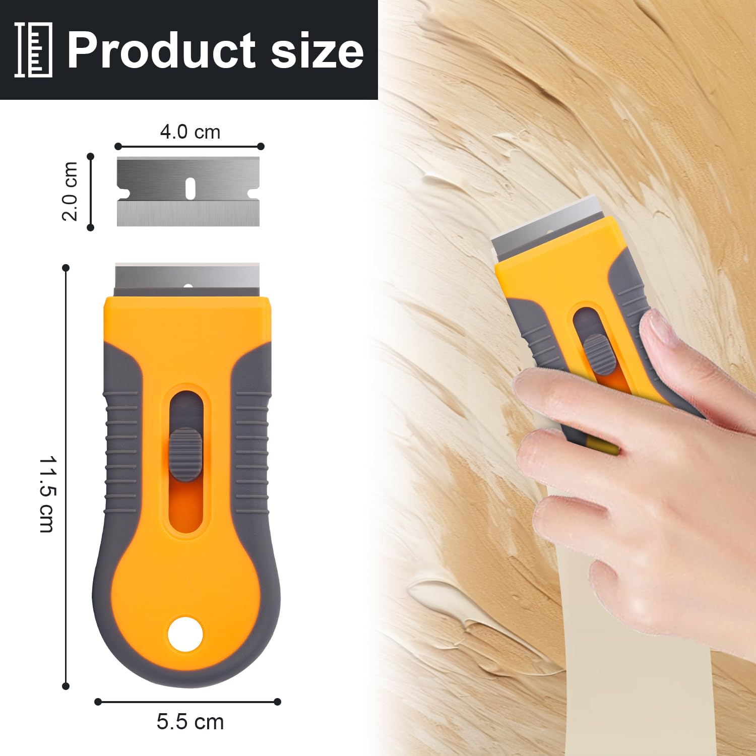 Razor Blade Scraper Tool with 15pcs Extra Blades