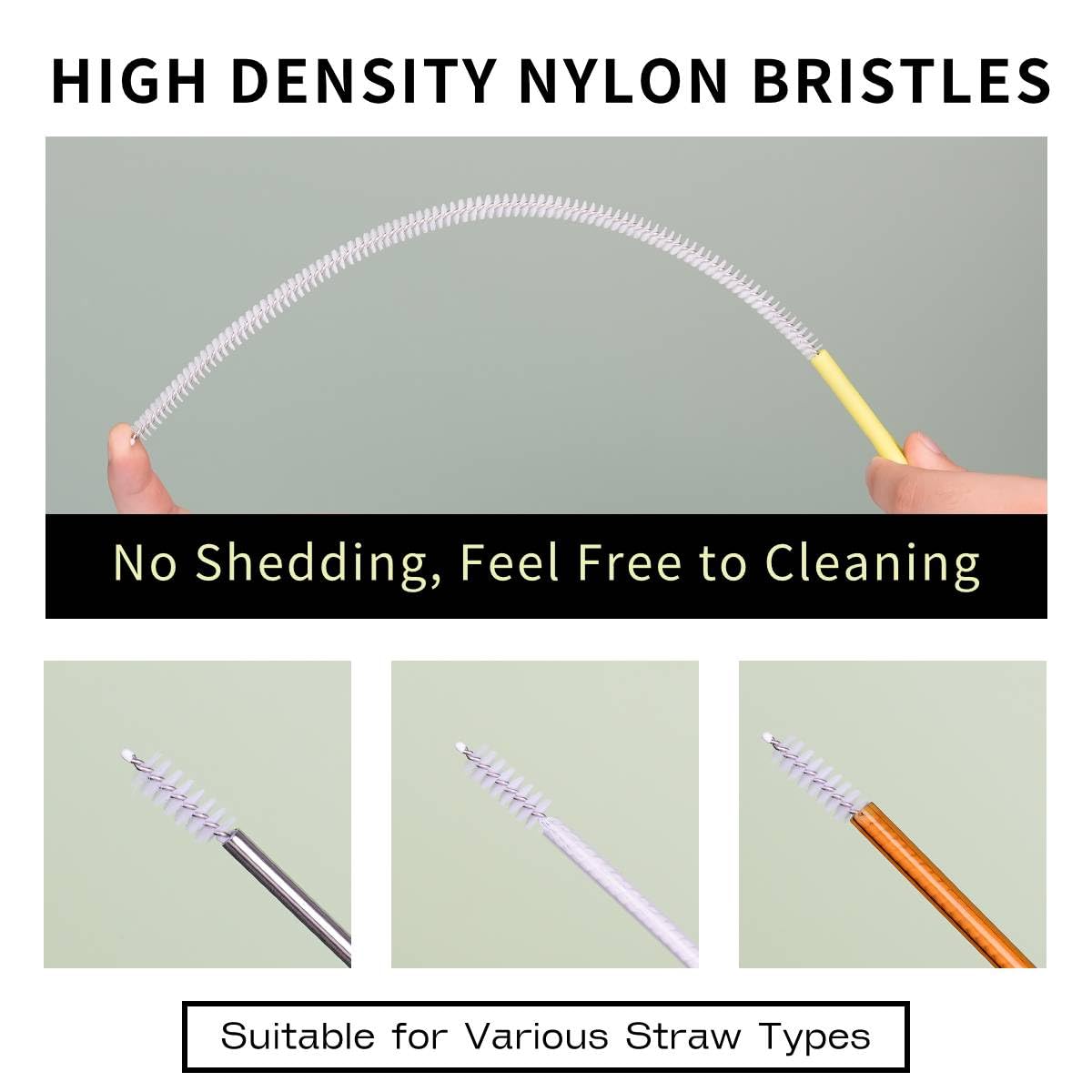 Straw Clean Brush Extra Long Straw Tube Brushes for Cleaning (4 Count)