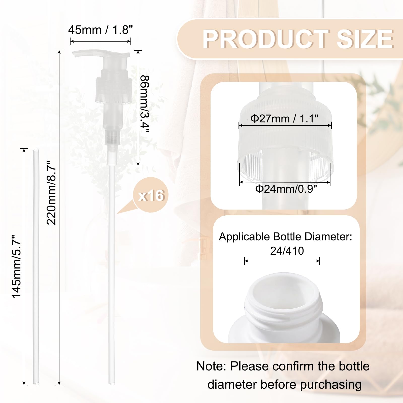 16 Pcs Soap Dispenser Pump Heads Soap Dispensers Top Pumps Replacement Switch Pumphead for Standard 24