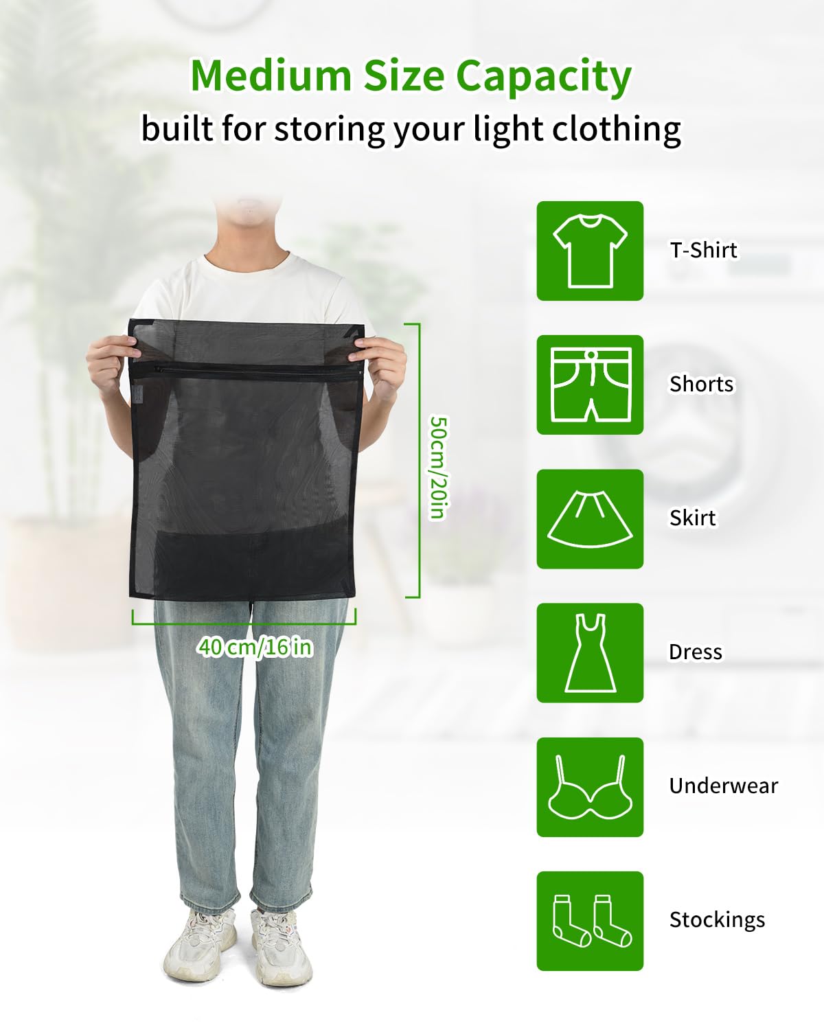 2 Pack Mesh Laundry Bags 16X20 inch Durable Laundry Garment Bag
