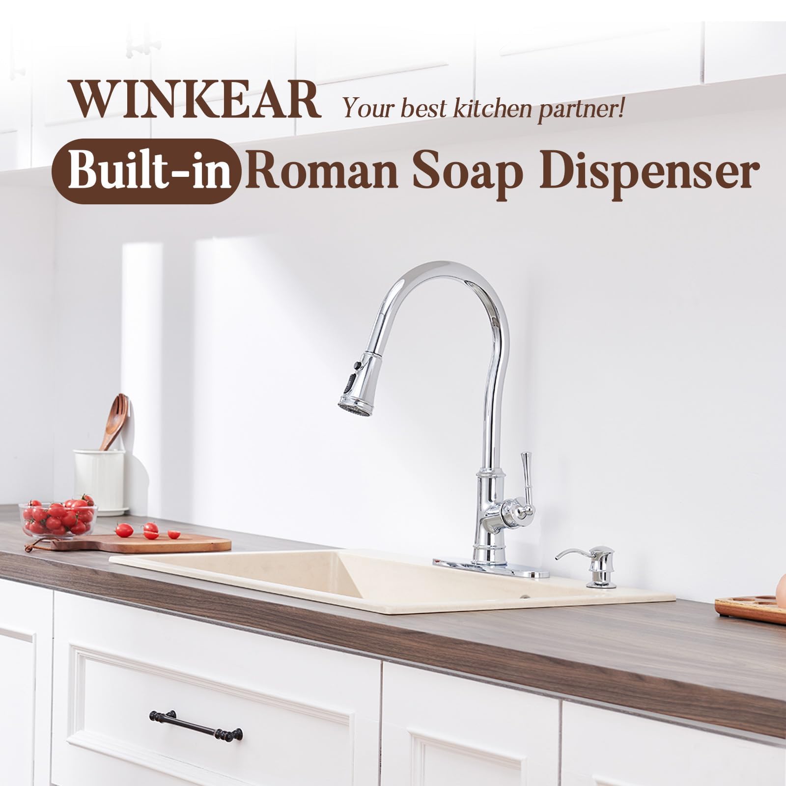 Built in Soap Dispenser for Kitchen Sink Countertop