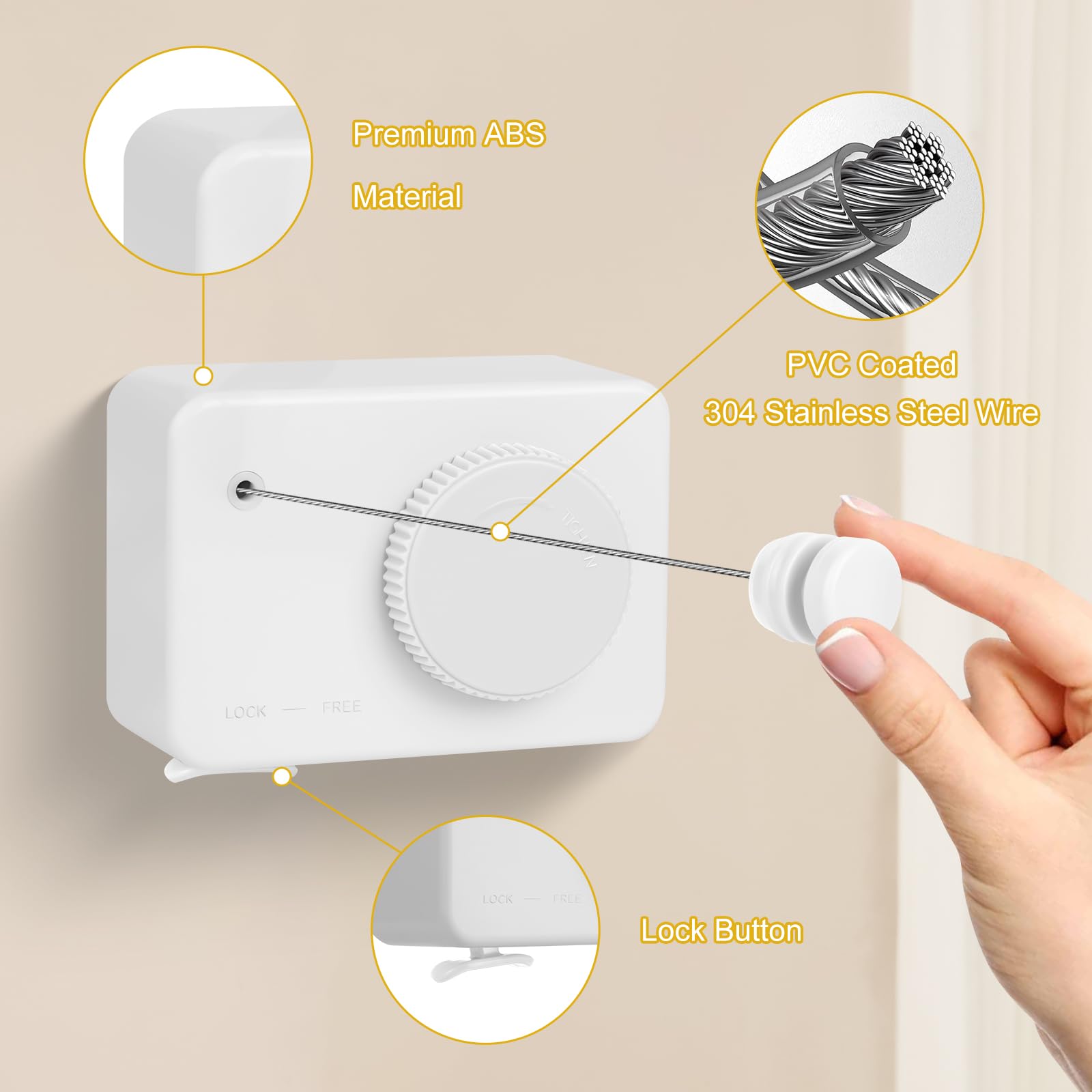 Retractable Clothesline Indoor (13.8 Foot)
