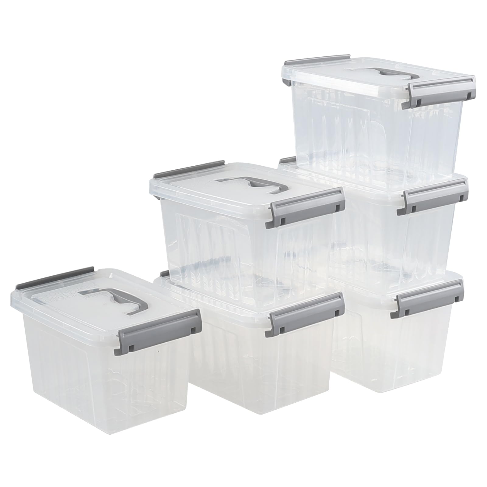 3.5 Quart Small Clear Latching Boxes with Handle (6 Count)