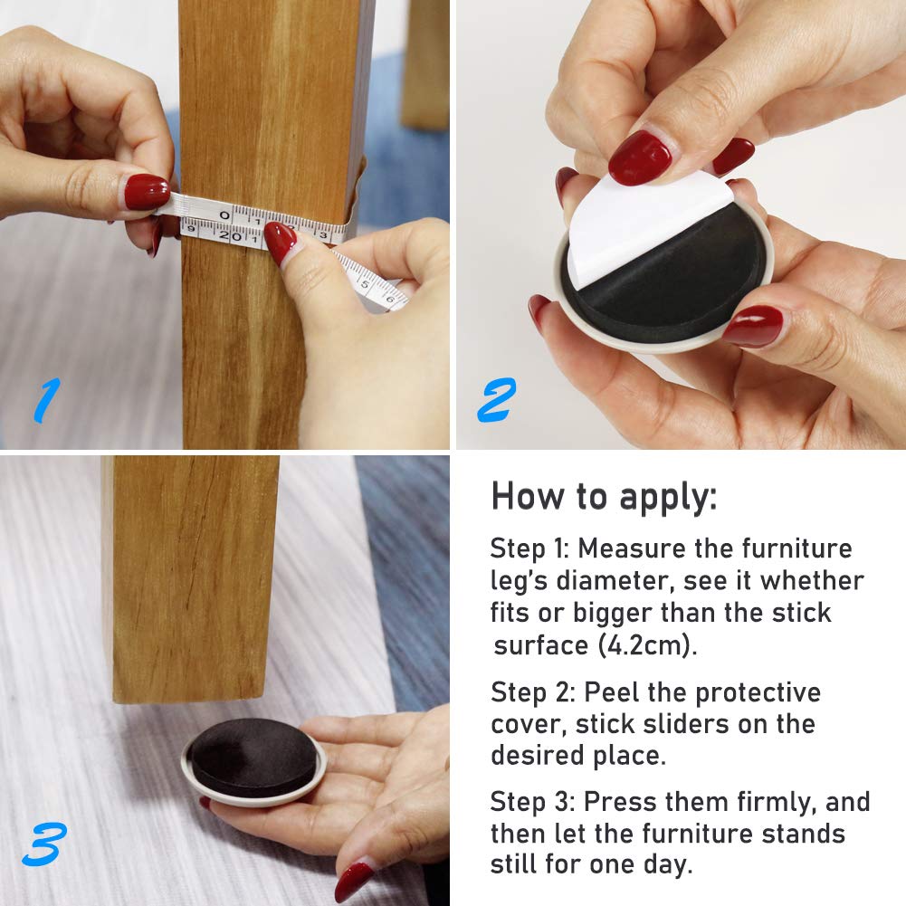2 inches Stick Furniture Sliders (12 Count)