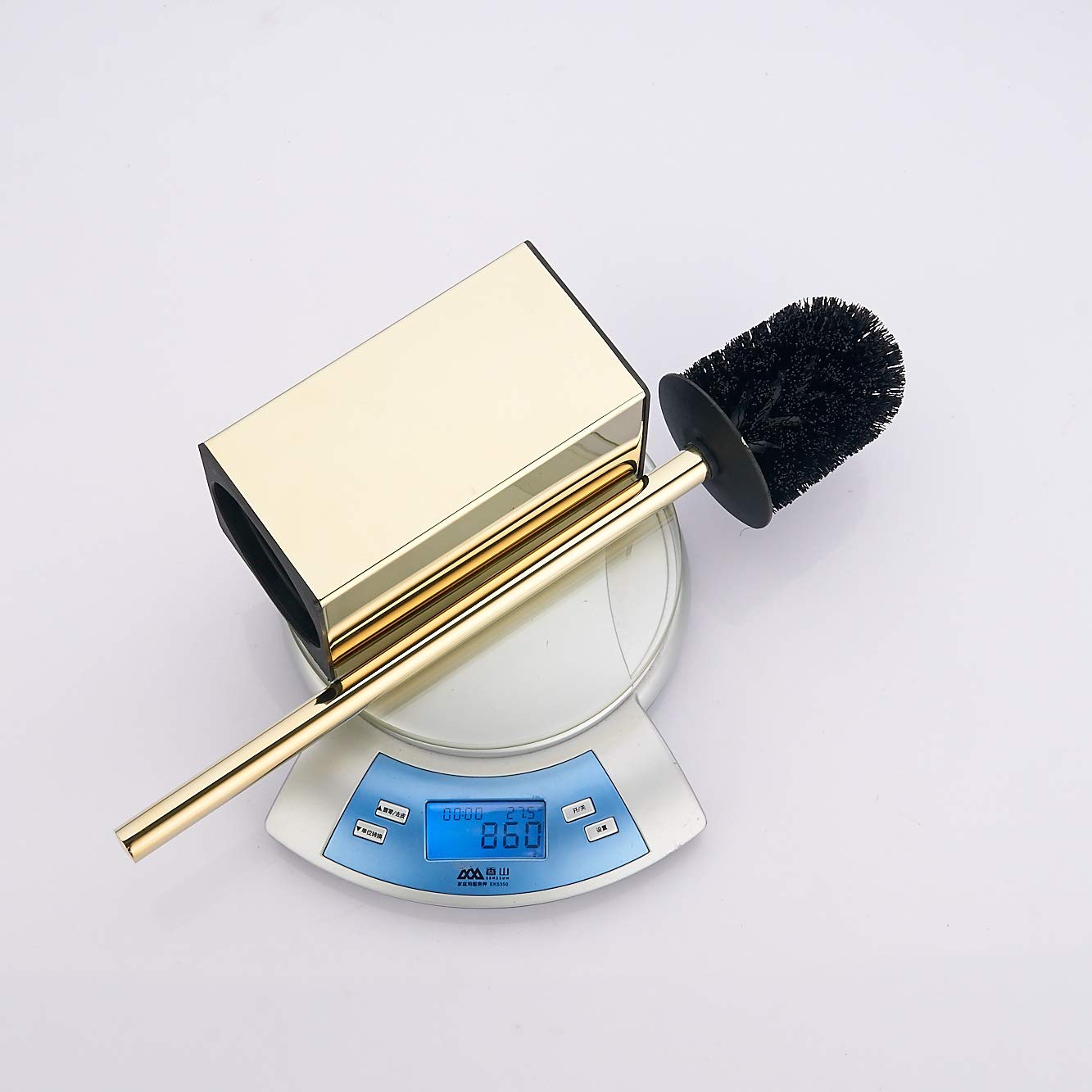 Toilet Brush Holder Stainless Steel 304 Standing Gold Square Toilet Brush Holder for Bathroom Storage and Organization