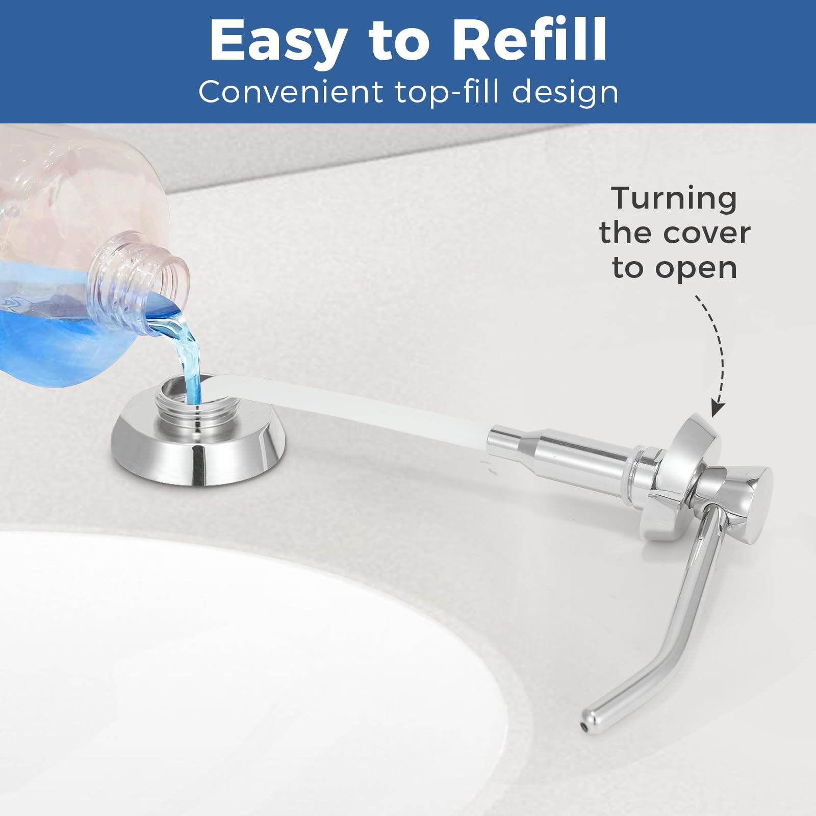 Heavy Duty Brass Countertop Liquid Soap Dispenser