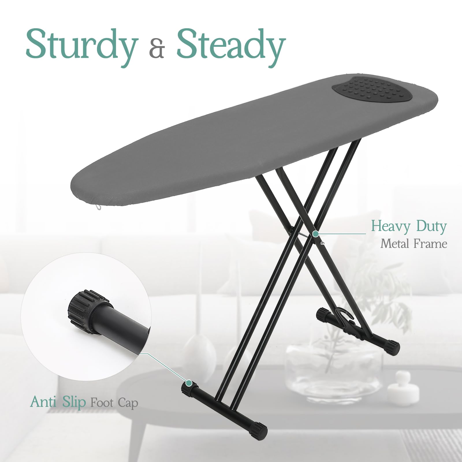 Full Size Ironing Board 54x14 Modern Gray