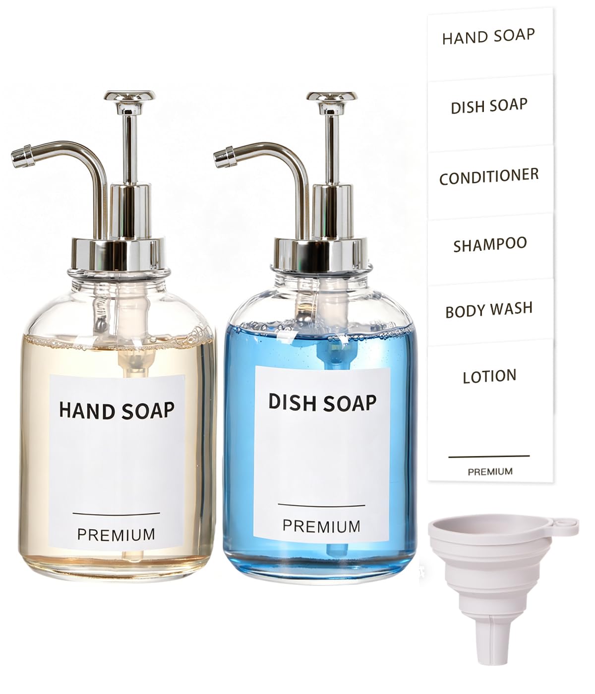 12oz Dish Soap Dispenser for Kitchen (2 Count)