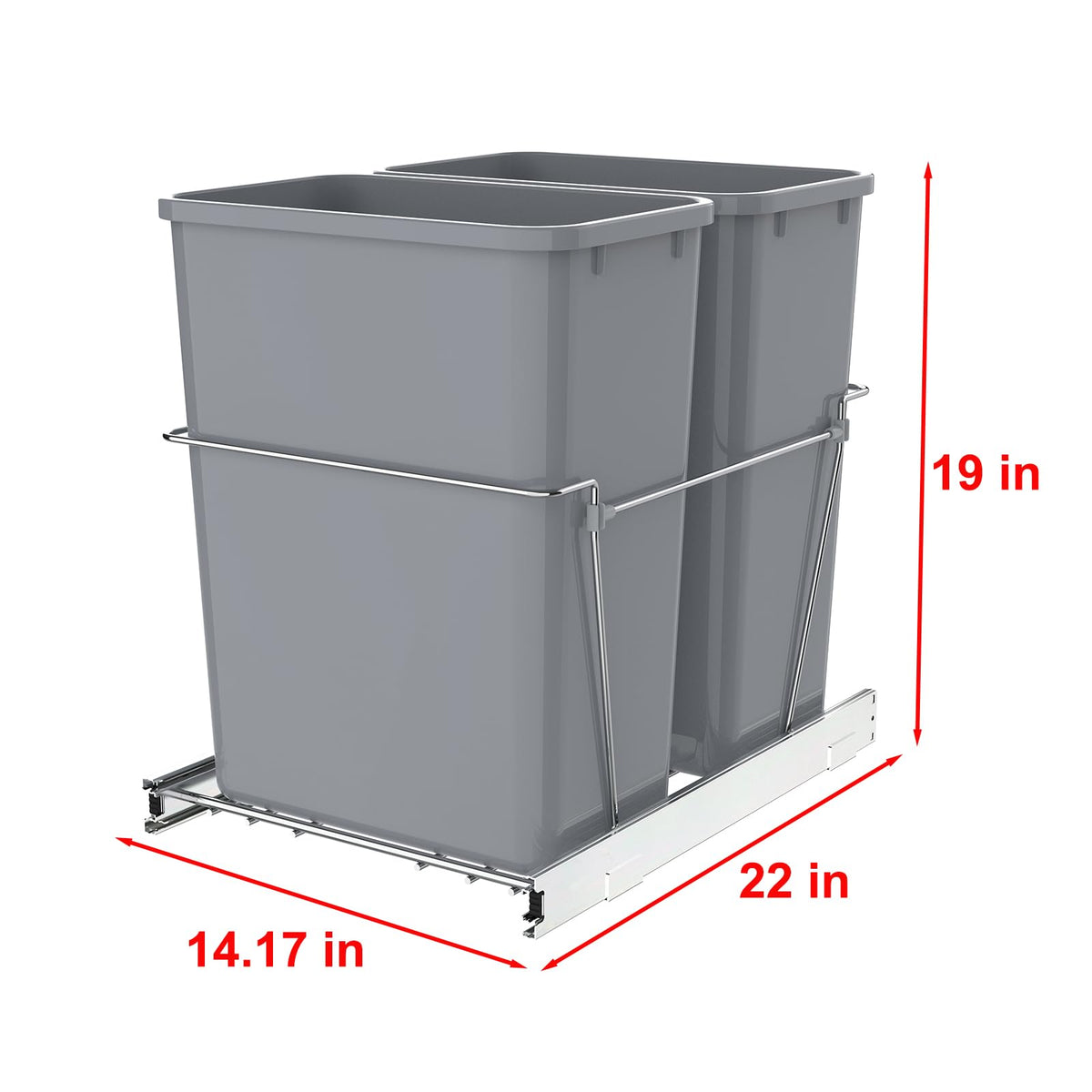 Double Pull Out Trash Can for Under Kitchen Cabinets Include Double 35QT Trash Bin Doesn't Include Door Fittings