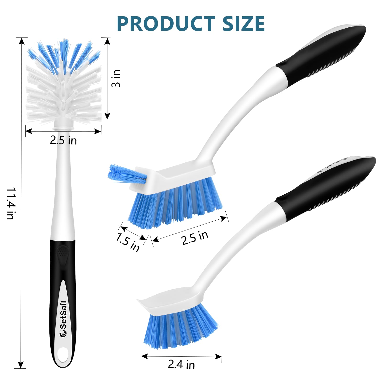 3 Pack Dish Brush Set (3 Count)