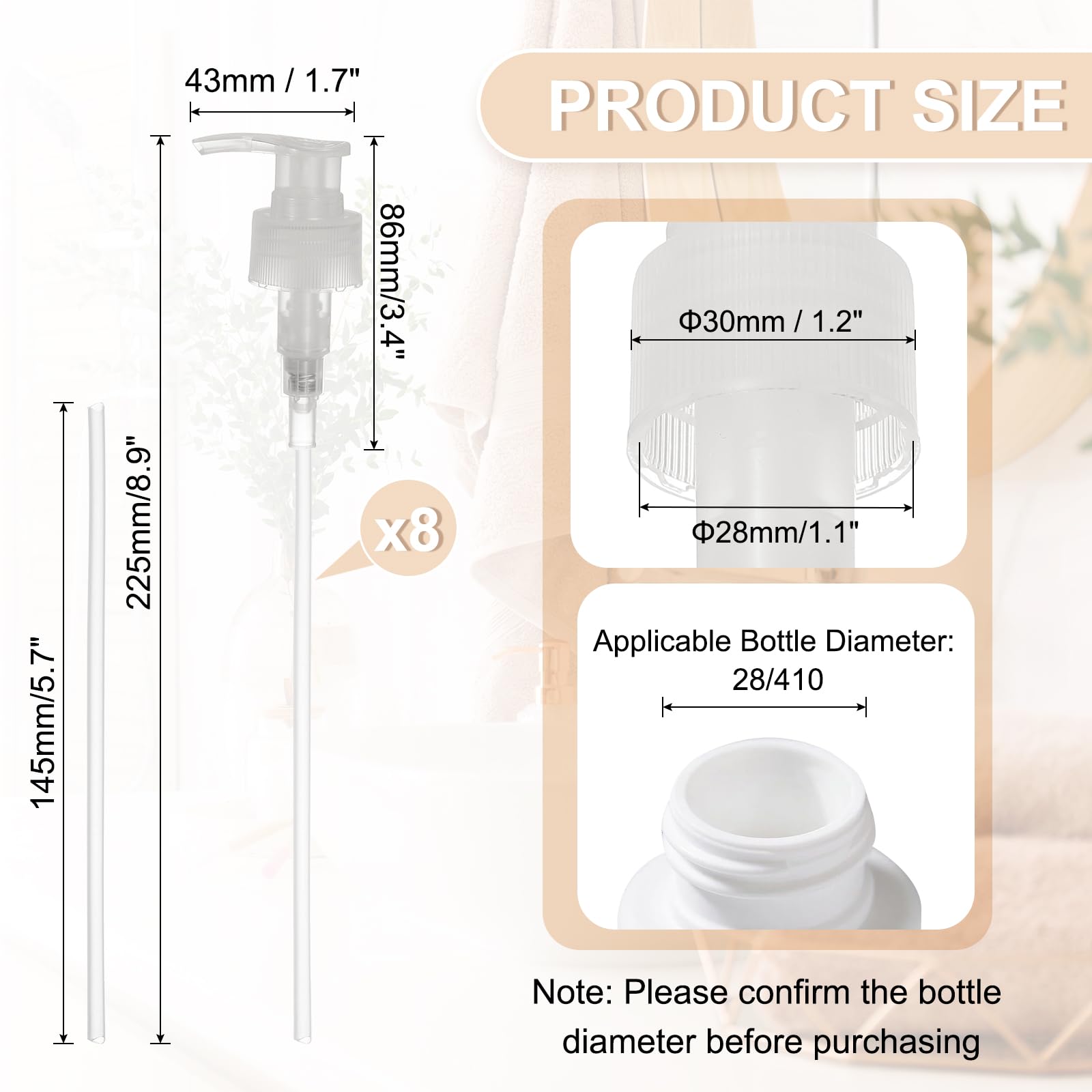 8 Pcs Soap Dispenser Pump Heads Soap Dispensers Top Pumps Replacement Switch Pumphead for Standard 28