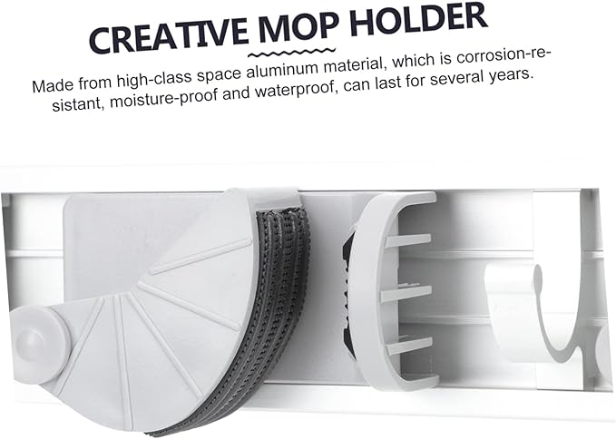 Space Aluminum Mop Hook Broom Hanger for Wall Dust Mop Handle Organizer