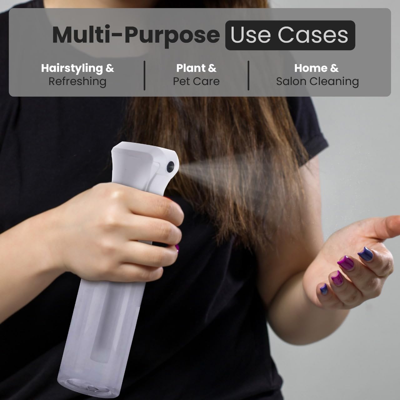 Continuous Mist Clear Spray Bottle 200ml Fine Mist for Hair