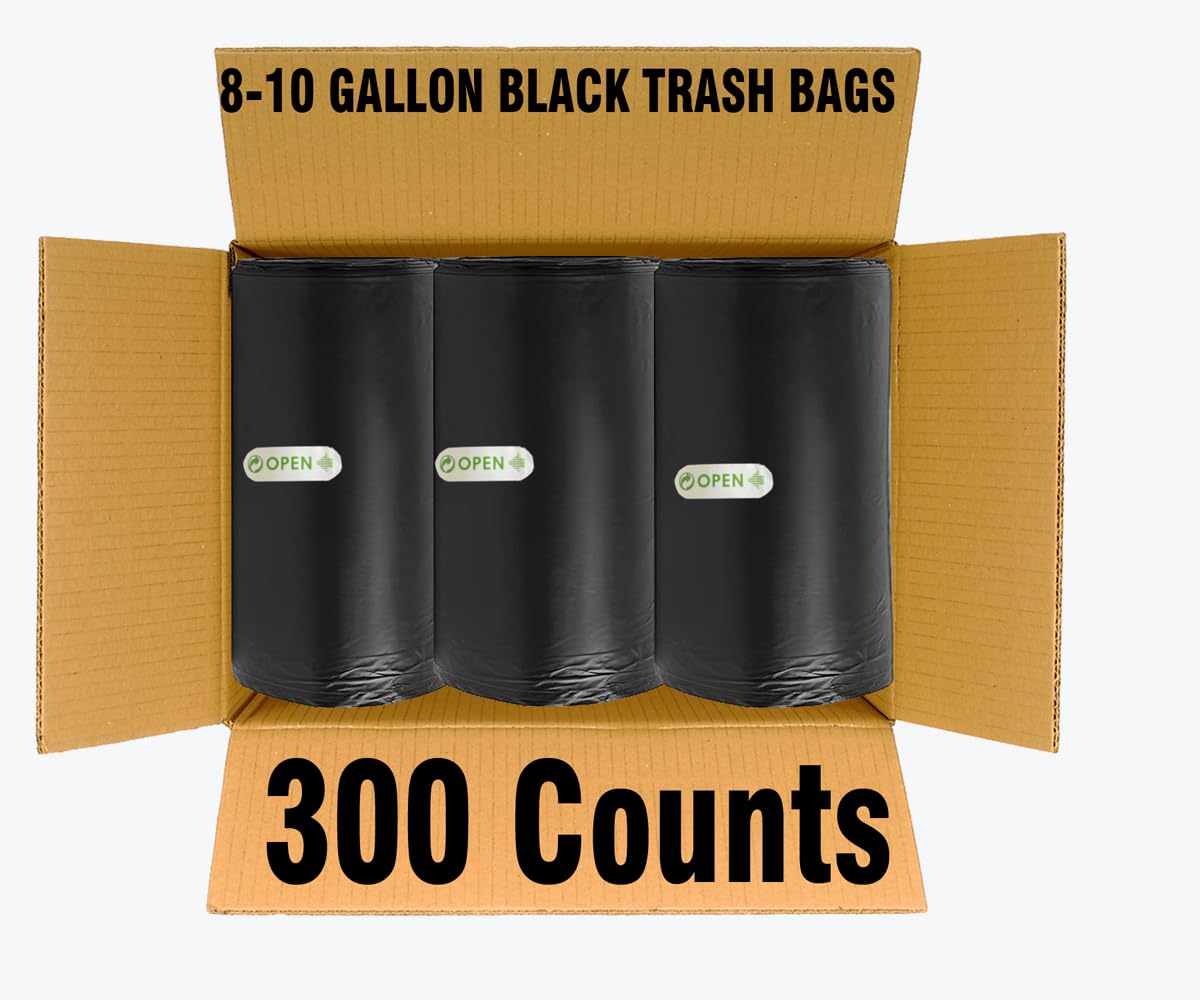 8 10 Gallon Trash Bags (300 Count)