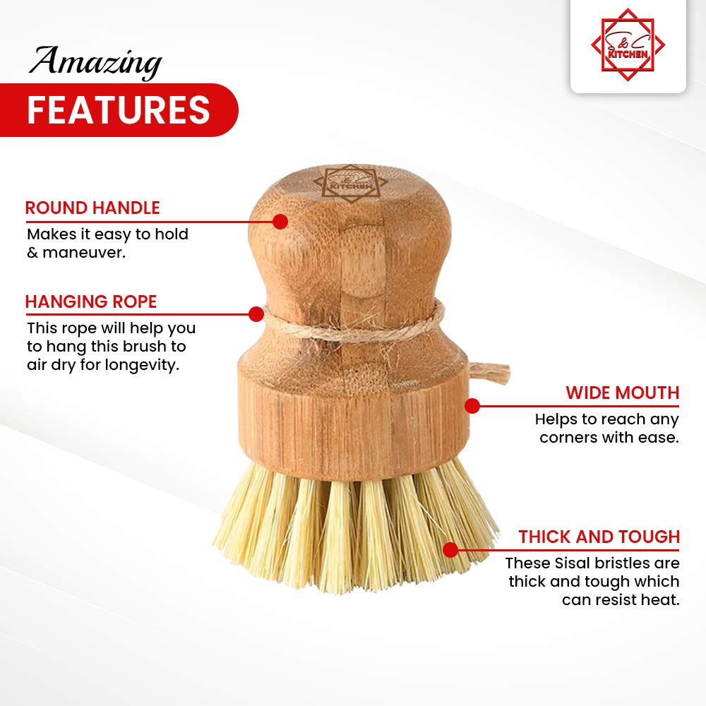 Bamboo Scrub Brush (3 Count)