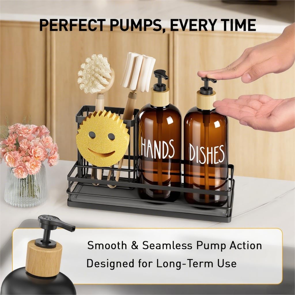 Kitchen Dish Soap Dispenser Set