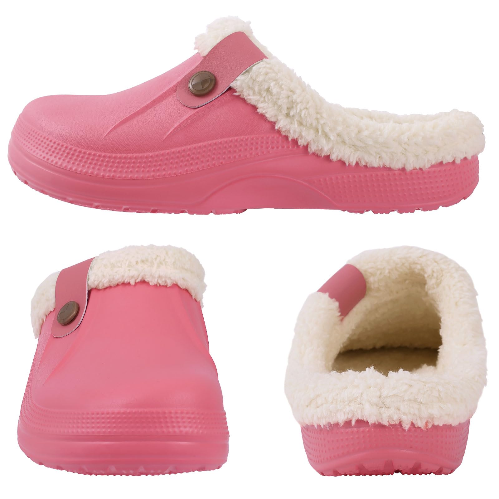 Fur Lined Clogs for Women & Men Fuzzy Slippers with Memory Foam