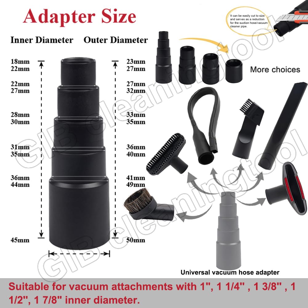 GIB 10Pcs Universal Vacuum Attachments for Shop Vac Accessories w
