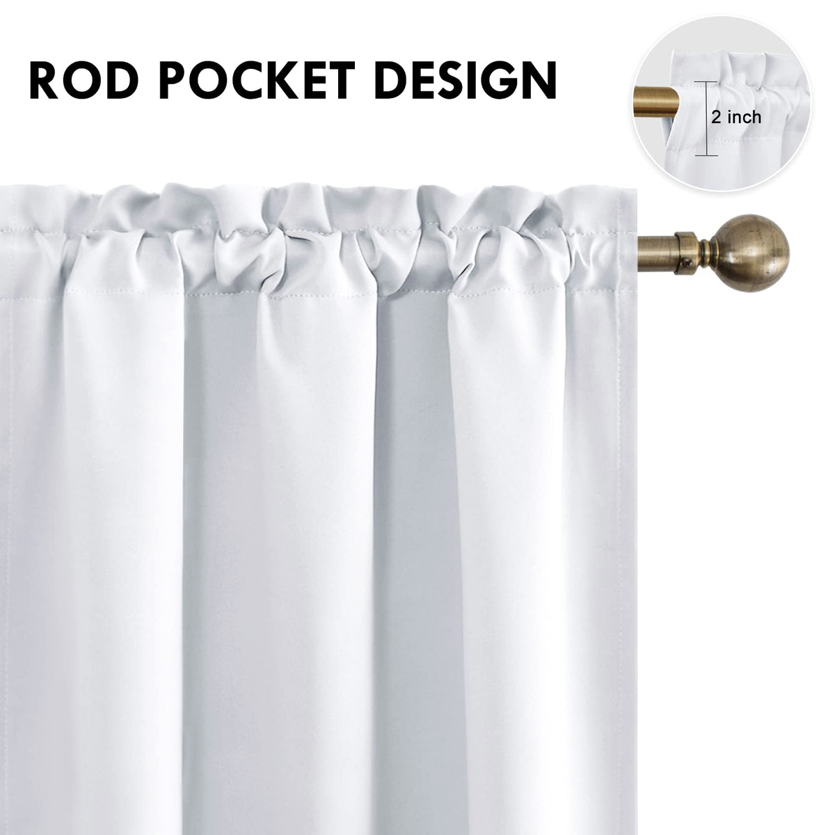 Blackout Curtains for Bedroom Living Room 42 x 54 Inch Long 2 Panels (2 Count)
