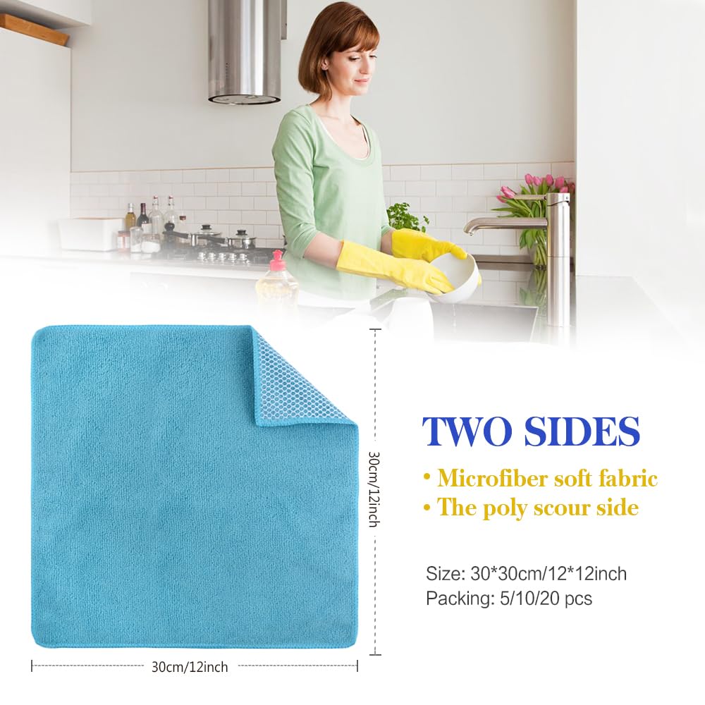 Dish Cloth for Washing Dishes Kitchen Washcloth Cleaning Cloth (5 Count)