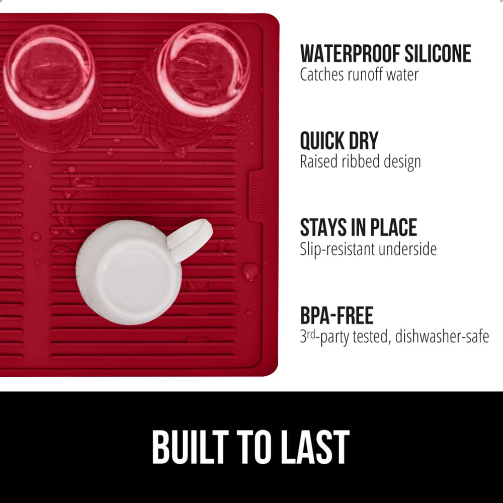 100% BPA Free Patented Silicone Dish Drying Mat for Kitchen Counter